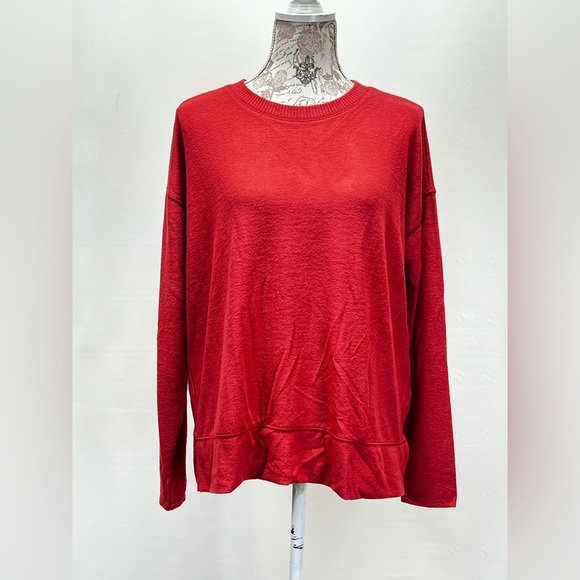 LUCKY BRAND Women’s rust red crew neck lightweight sweater size M - Picture 2 of 12